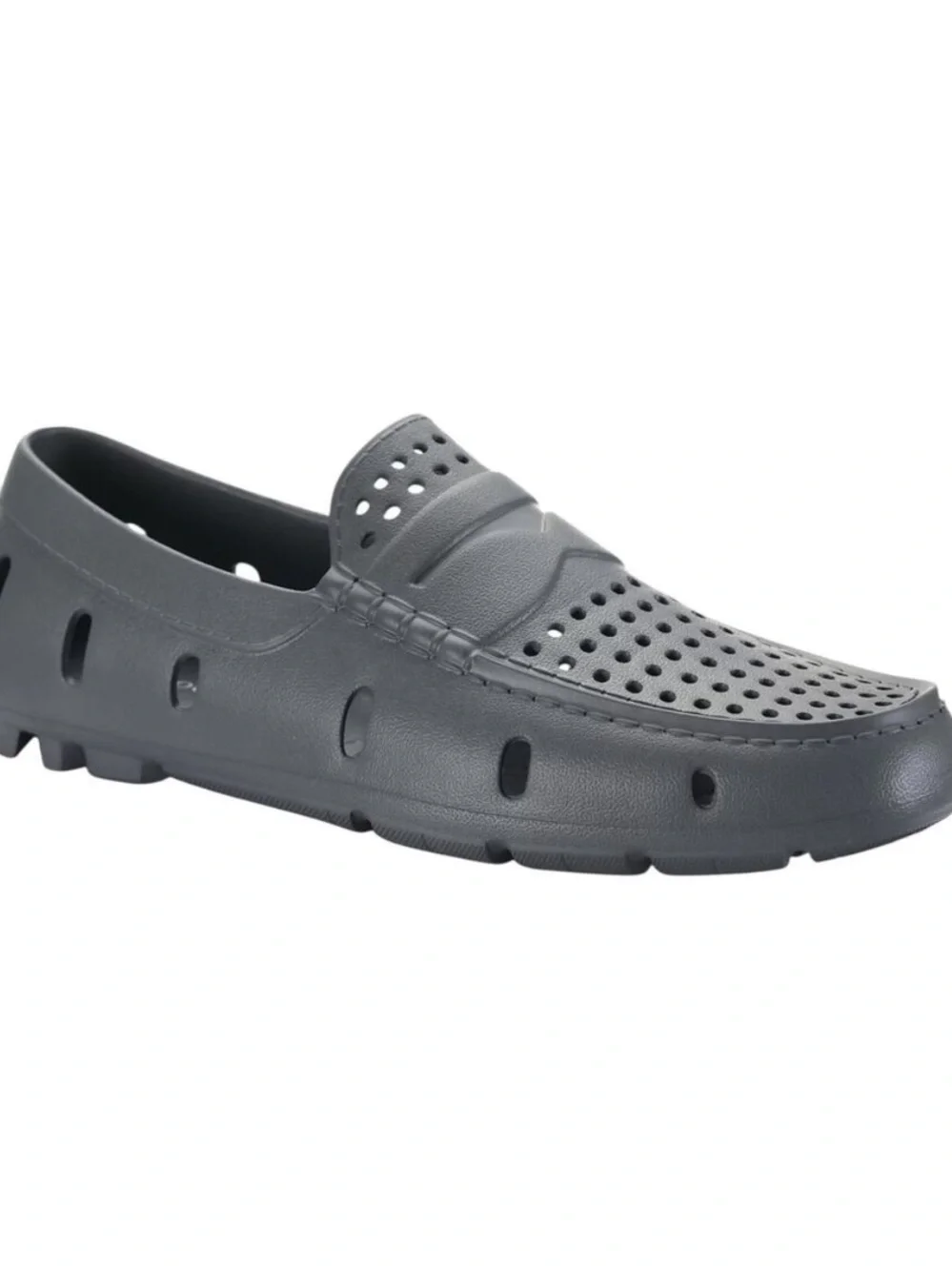 Club Room Men's Atlas Perforated Driver Loafer Gray Size 8